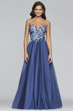 Faviana - Floral Applique Sweetheart A-line Evening Dress S10023 12 Faviana - Floral Applique Sweetheart A-line Evening Dress S10023