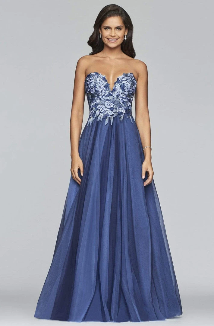 Faviana - Floral Applique Sweetheart A-line Evening Dress S10023 7 Faviana - Floral Applique Sweetheart A-line Evening Dress S10023