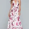 Formal Gowns Faviana - Floral Halter A-Line Evening Gown S10278 - 1 Pc Ivory/Wine In Size 8 Available 1 Formal Gowns Faviana - Floral Halter A-Line Evening Gown S10278 - 1 Pc Ivory/Wine In Size 8 Available