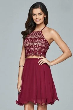 Faviana - Halter Neck Two-Piece Short Dress S8066 Cocktail Dresses