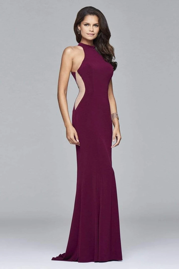 Faviana - Illusion Side Paneled Long Jersey Gown 7943 - 1 Pc Bordeux In Size 6 Available Formal Gowns 5 Faviana - Illusion Side Paneled Long Jersey Gown 7943 - 1 Pc Bordeux In Size 6 Available Formal Gowns