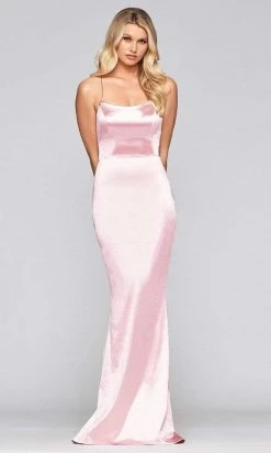 Formal Gowns Faviana - Lace Up Back Satin Mermaid Gown S10375 - 1 Pc Dusty Rose In Size 4 Available