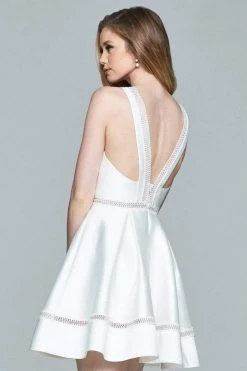 Faviana - Lace V-Neck Mikado Dress 8064