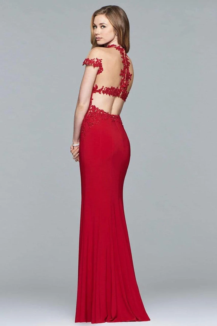 Faviana - S10004 Embroidered Illusion High Sheath Dress 6 Faviana - S10004 Embroidered Illusion High Sheath Dress