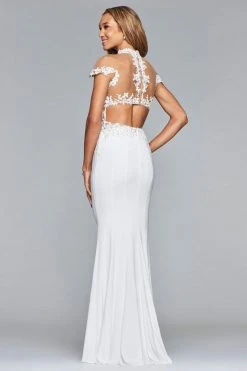 Faviana - S10004 Embroidered Illusion High Sheath Dress 16 Faviana - S10004 Embroidered Illusion High Sheath Dress