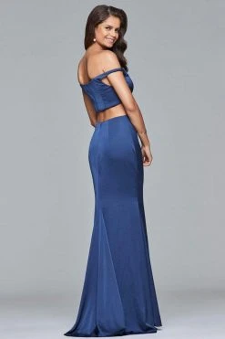 Formal Gowns Faviana - S10010 Off-Shoulder Matte Satin Sheath Gown
