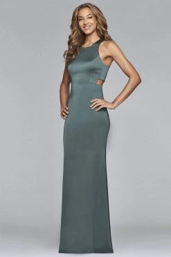 Formal Gowns Faviana - S10011 Matte Satin Cutout Sheath Gown