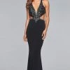 Faviana - S10029 Beaded V-neck Jersey Sheath Dress 1 Faviana - S10029 Beaded V-neck Jersey Sheath Dress