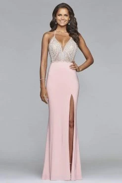 Formal Gowns Faviana - S10060 Plunging V-Neckline Jersey Gown