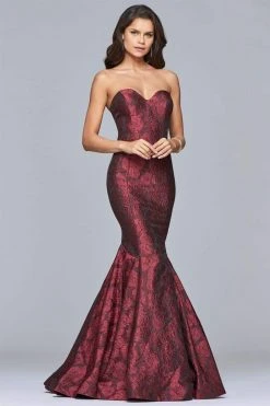 Faviana - S10118 Strapless Sweetheart Jacquard Mermaid Dress Formal Gowns 11 Faviana - S10118 Strapless Sweetheart Jacquard Mermaid Dress Formal Gowns