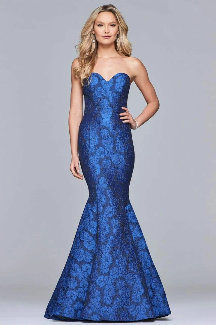Faviana - S10118 Strapless Sweetheart Jacquard Mermaid Dress Formal Gowns 5 Faviana - S10118 Strapless Sweetheart Jacquard Mermaid Dress Formal Gowns
