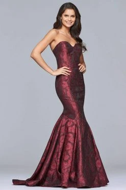 Faviana - S10118 Strapless Sweetheart Jacquard Mermaid Dress Formal Gowns 13 Faviana - S10118 Strapless Sweetheart Jacquard Mermaid Dress Formal Gowns
