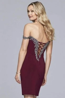 Faviana - S10152 Metallic Appliqued Jersey Sheath Dress 6 Faviana - S10152 Metallic Appliqued Jersey Sheath Dress