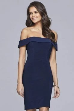 Faviana - S10162 Off The Shoulder Jersey Cocktail Dress Cocktail Dresses