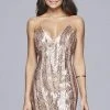 Cocktail Dresses Faviana - S10171 Short Sequined Deep V-neck Sheath Dress