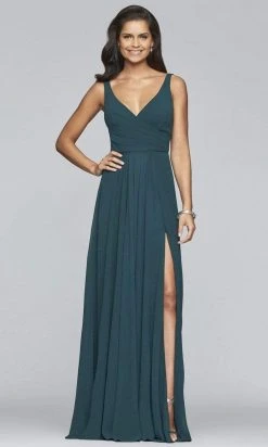 Faviana - S10177 V-Neck Sleeveless Chiffon Long Dress Formal Gowns 13 Faviana - S10177 V-Neck Sleeveless Chiffon Long Dress Formal Gowns