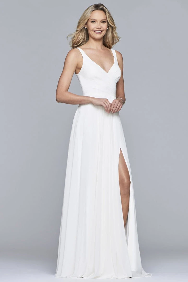 Faviana - S10177 V-Neck Sleeveless Chiffon Long Dress Formal Gowns 3 Faviana - S10177 V-Neck Sleeveless Chiffon Long Dress Formal Gowns