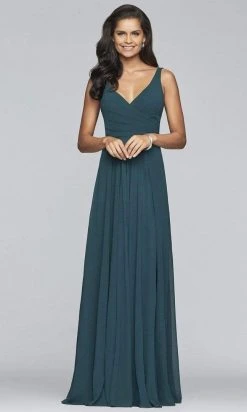 Faviana - S10177 V-Neck Sleeveless Chiffon Long Dress Formal Gowns 16 Faviana - S10177 V-Neck Sleeveless Chiffon Long Dress Formal Gowns