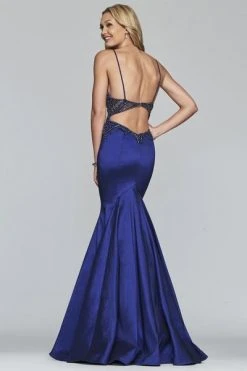 Faviana - S10243 Beaded Plunging V-Neck Mermaid Gown