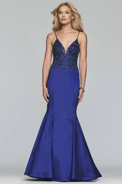 Faviana - S10243 Beaded Plunging V-Neck Mermaid Gown 5 Faviana - S10243 Beaded Plunging V-Neck Mermaid Gown