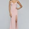 Faviana - S10284 Stretch Crepe Halter V-neck Fitted Dress
