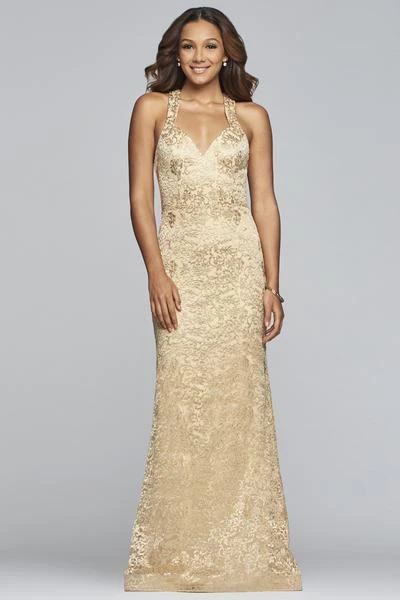 Faviana - S10303 Metallic Embroidered Sheath Evening Gown 3 Faviana - S10303 Metallic Embroidered Sheath Evening Gown