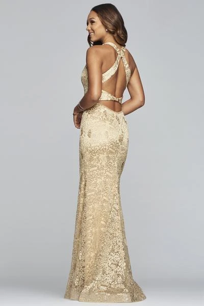Faviana - S10303 Metallic Embroidered Sheath Evening Gown 4 Faviana - S10303 Metallic Embroidered Sheath Evening Gown