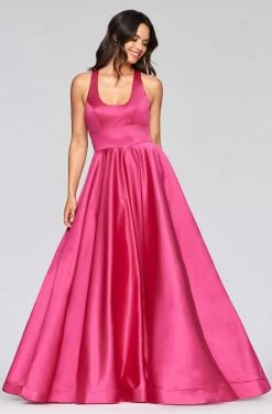 Formal Gowns Faviana - S10441 Scoop Neck Satin A-line Gown