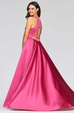 Formal Gowns Faviana - S10441 Scoop Neck Satin A-line Gown