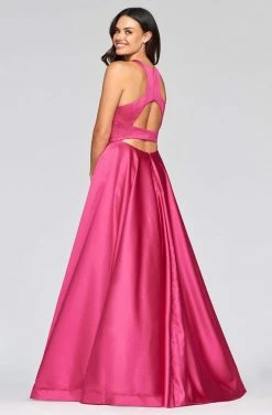 Formal Gowns Faviana - S10441 Scoop Neck Satin A-line Gown