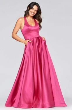 Formal Gowns Faviana - S10441 Scoop Neck Satin A-line Gown