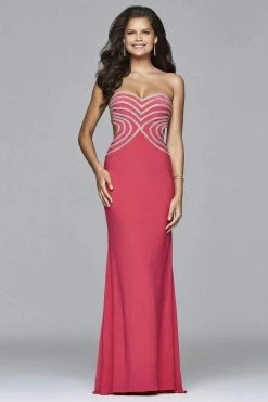 Formal Gowns Faviana - S7701 Jersey Sweetheart Evening Dress With Rhinestone Details 10 Formal Gowns Faviana - S7701 Jersey Sweetheart Evening Dress With Rhinestone Details