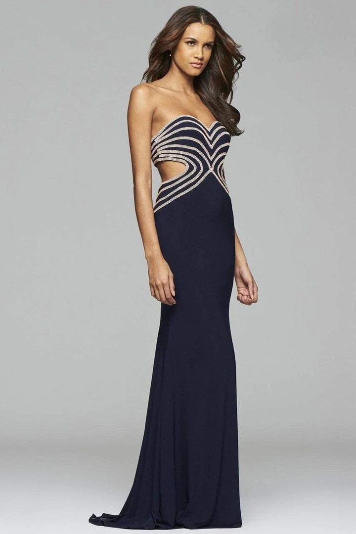 Formal Gowns Faviana - S7701 Jersey Sweetheart Evening Dress With Rhinestone Details 3 Formal Gowns Faviana - S7701 Jersey Sweetheart Evening Dress With Rhinestone Details