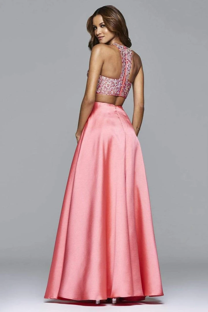 Formal Gowns Faviana - S7827 Frosted Satin Two Piece With Fully Beaded Bodice 4 Formal Gowns Faviana - S7827 Frosted Satin Two Piece With Fully Beaded Bodice