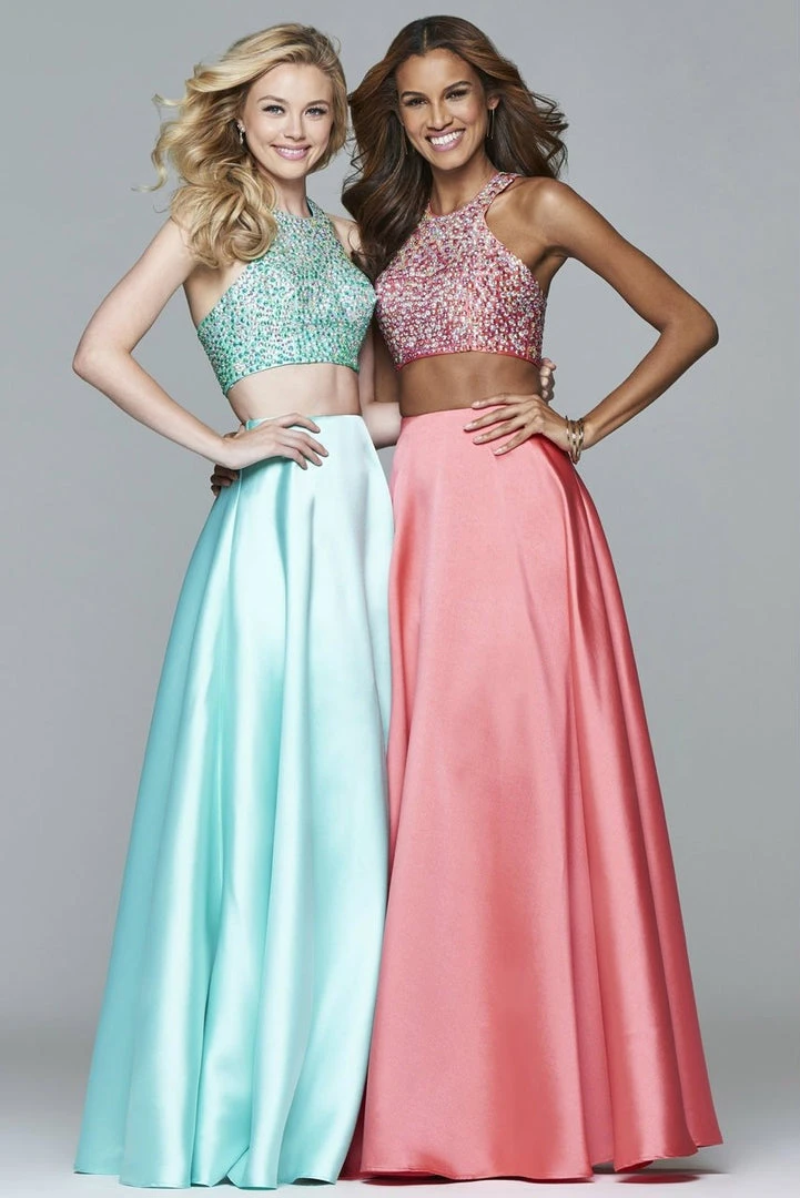 Formal Gowns Faviana - S7827 Frosted Satin Two Piece With Fully Beaded Bodice 7 Formal Gowns Faviana - S7827 Frosted Satin Two Piece With Fully Beaded Bodice