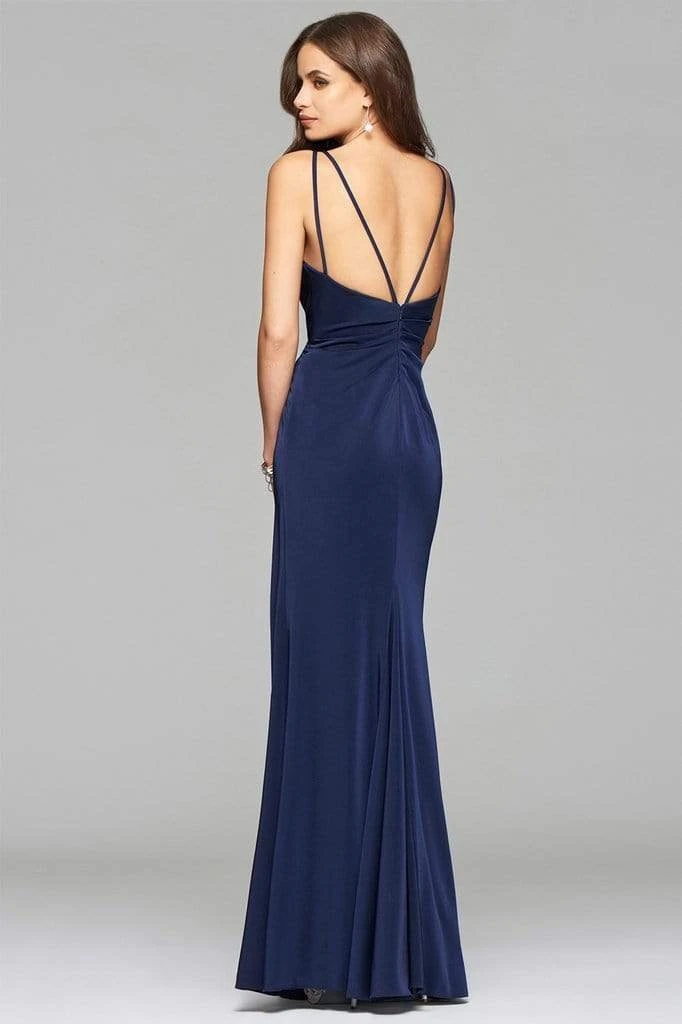 Formal Gowns Faviana - Satin Open Back With High Slit 7755 7 Formal Gowns Faviana - Satin Open Back With High Slit 7755