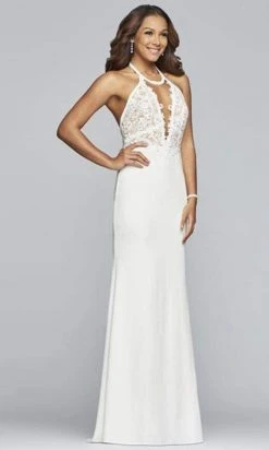 Faviana - Sleeveless Front Cutout Open Back Sheath Dress S10296 - 1 Pc Black In Size 8 Available Formal Gowns 7 Faviana - Sleeveless Front Cutout Open Back Sheath Dress S10296 - 1 Pc Black In Size 8 Available Formal Gowns