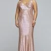 Formal Gowns Faviana - Sleeveless Metallic Jersey V-neck Sheath Dress 9453 - 1 Pc Platinum In Size 14W Available 2 Formal Gowns Faviana - Sleeveless Metallic Jersey V-neck Sheath Dress 9453 - 1 Pc Platinum In Size 14W Available