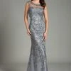 Feriani Couture Embellished Sleeveless Evening Gown 26154 - 1 Pc Charcoal In Sizes 10 Available Formal Gowns