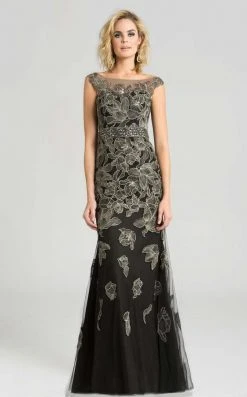 Formal Gowns Feriani Couture Illusion Bateau Embellished Evening Gown 18621 - 1 Pc Black In Size 6 Available
