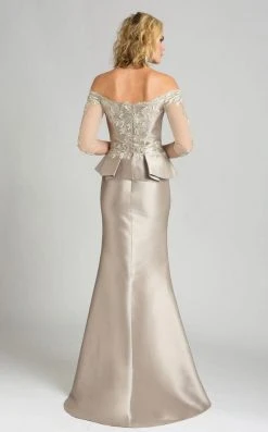 Feriani Couture - Off Shoulder Peplum Trumpet Gown 18574