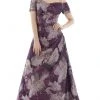 Formal Gowns Feriani Couture - Short Sleeve Floral Off Shoulder Dress 20116 - 1 Pc Purple In Size 16 Available 1 Formal Gowns Feriani Couture - Short Sleeve Floral Off Shoulder Dress 20116 - 1 Pc Purple In Size 16 Available
