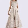 Feriani Couture - Embossed Floral Cap Sleeves High Low Dress 18662 - 1 Pc Stone In Size 6 Available Formal Gowns 2 Feriani Couture - Embossed Floral Cap Sleeves High Low Dress 18662 - 1 Pc Stone In Size 6 Available Formal Gowns