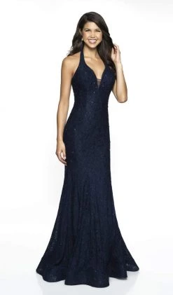 Blush By Alexia Designs Flair Prom - 19014 Halter V Neck Sparkly Lace Mermaid Dress Formal Gowns