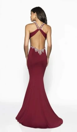 Blush By Alexia Designs Flair Prom - 19037 Embellished Halter Jersey Knit Mermaid Dress Formal Gowns