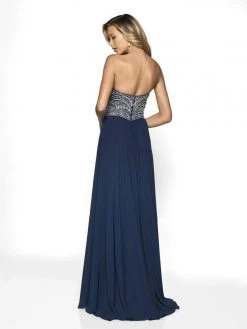 Blush By Alexia Designs Flair Prom - 19074 Strapless Scallop Motif Chiffon Gown Formal Gowns