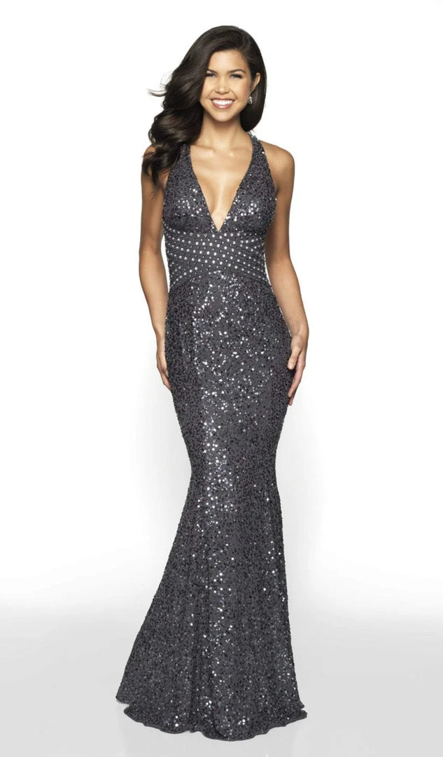 Blush By Alexia Designs Flair Prom - 19078 Allover Sequin Sleeveless V Neck Sheath Gown Formal Gowns 3 Blush By Alexia Designs Flair Prom - 19078 Allover Sequin Sleeveless V Neck Sheath Gown Formal Gowns