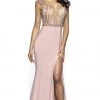 Blush By Alexia Designs Formal Gowns Flair Prom - 19098 Cap Sleeve Lustrous Plunging Trumpet Gown