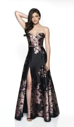 Blush By Alexia Designs Formal Gowns Flair Prom - 19100 Strapless Brocade Sweetheart A-line Dress