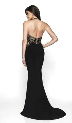 Blush By Alexia Designs Formal Gowns Flair Prom - 19131 Embroidered Illusion Halter Jersey Gown